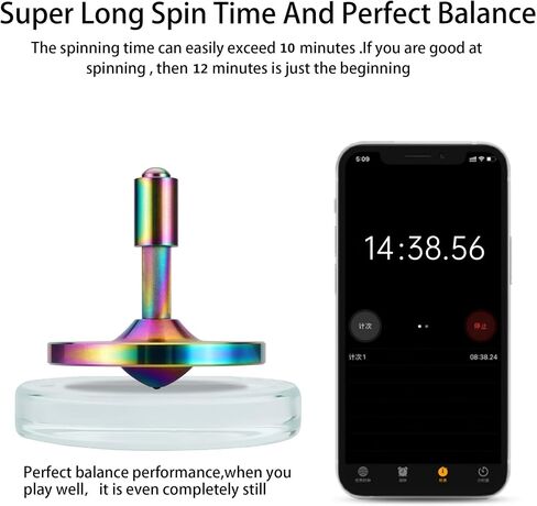 Rope Metal Spinning Top, High Performance Precision Stainless Steel Kill Time Anti-Gravity Perfect Balance Gyroscope, Spins Forever Exceed 10 Minutes Relieve Stress Desktop Toy (Silver) in Saudi Arabia