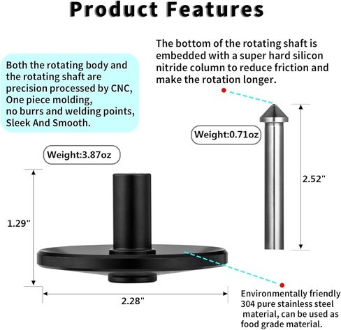 Rope Metal Spinning Top, High Performance Precision Stainless Steel Kill Time Anti-Gravity Perfect Balance Gyroscope, Spins Forever Exceed 10 Minutes Relieve Stress Desktop Toy (Silver) in Kuwait