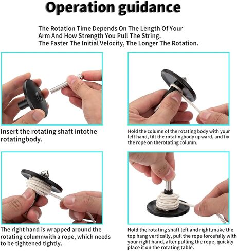 Rope Metal Spinning Top, High Performance Precision Stainless Steel Kill Time Anti-Gravity Perfect Balance Gyroscope, Spins Forever Exceed 10 Minutes Relieve Stress Desktop Toy (Silver) in Kuwait