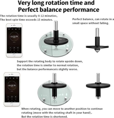 Rope Metal Spinning Top, High Performance Precision Stainless Steel Kill Time Anti-Gravity Perfect Balance Gyroscope, Spins Forever Exceed 10 Minutes Relieve Stress Desktop Toy (Silver) in Kuwait