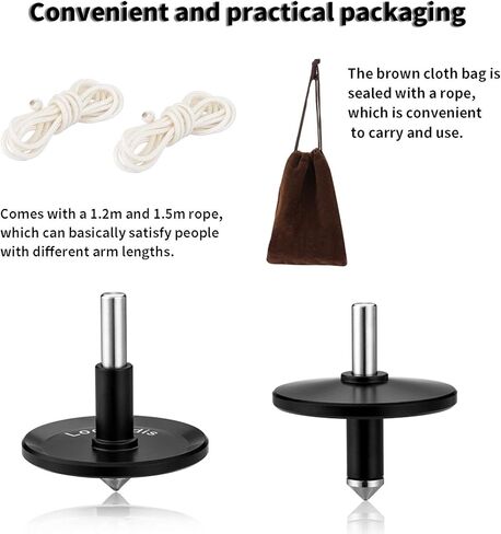 Rope Metal Spinning Top, High Performance Precision Stainless Steel Kill Time Anti-Gravity Perfect Balance Gyroscope, Spins Forever Exceed 10 Minutes Relieve Stress Desktop Toy (Silver) in Kuwait