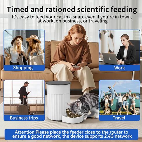 Automatic Cat Feeders 2.4G WiFi, 3L Auto Cat Food Dispenser for Cats and Small Dogs, Timed Cat Feeder Programmable Portion Size with APP Control & Alexa 1-10 Meals Per Day (White) in Saudi Arabia