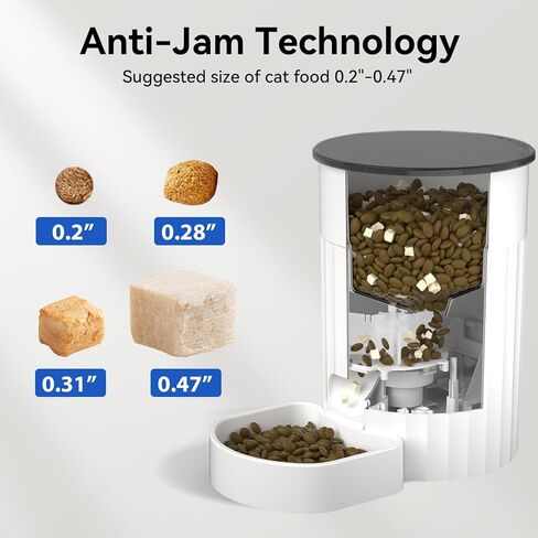 Automatic Cat Feeders 2.4G WiFi, 3L Auto Cat Food Dispenser for Cats and Small Dogs, Timed Cat Feeder Programmable Portion Size with APP Control & Alexa 1-10 Meals Per Day (White) in Saudi Arabia