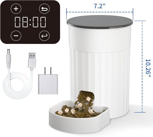 Automatic Cat Feeders 2.4G WiFi, 3L Auto Cat Food Dispenser for Cats and Small Dogs, Timed Cat Feeder Programmable Portion Size with APP Control & Alexa 1-10 Meals Per Day (White) in Saudi Arabia