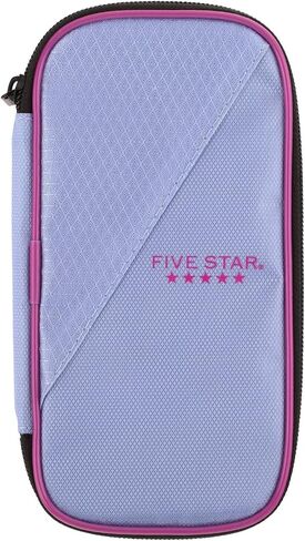 Five Star Pencil Pouch, Pen Case, Storage Organizer for School Supplies Earbuds Chargers Cables Makeup, High-Capacity, Fits 3 Ring Binder, Lilac Berry (500211F-ECM) in Saudi Arabia