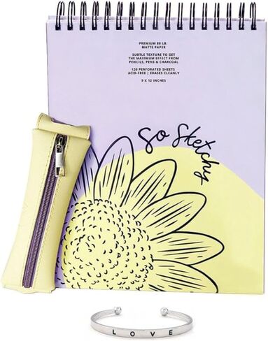 Life is a Doodle Sketch Book for Kids -Kids Art Set w/Sketchbook, Art Supplies Pouch, Cute Cuff & Unlimited Access to Kids Online Art Classes - Large Sketch Pad for Kids Art Journal Doodle Pad in Saudi Arabia