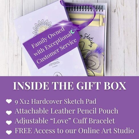 Life is a Doodle Sketch Book for Kids -Kids Art Set w/Sketchbook, Art Supplies Pouch, Cute Cuff & Unlimited Access to Kids Online Art Classes - Large Sketch Pad for Kids Art Journal Doodle Pad in Saudi Arabia