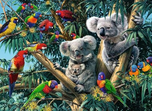 Ravensburger Koalas in a Tree 500 Piece Jigsaw Puzzle for Adults - 12000206 - Handcrafted Tooling, Made in Germany, Every Piece Fits Together Perfectly in Saudi Arabia
