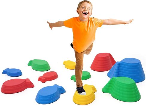 Stepping Stones for Kids 5pcs Kids Stepping Stones Balance River Stones for Promoting Children's Coordination Skills Sensory Play Equipment Toys Toddler Ages 3 4 5 6 7 8 Years in Saudi Arabia