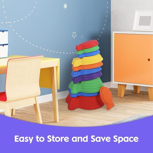 Stepping Stones for Kids 5pcs Kids Stepping Stones Balance River Stones for Promoting Children's Coordination Skills Sensory Play Equipment Toys Toddler Ages 3 4 5 6 7 8 Years in Saudi Arabia