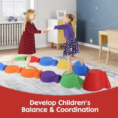 Stepping Stones for Kids 5pcs Kids Stepping Stones Balance River Stones for Promoting Children's Coordination Skills Sensory Play Equipment Toys Toddler Ages 3 4 5 6 7 8 Years in Saudi Arabia