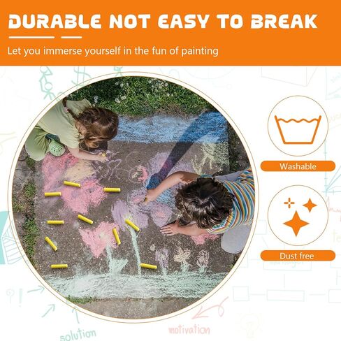 20 Pcs Sidewalk Chalks for Kids Non Toxic Jumbo Chalk for Party Gift Outdoor Art Classroom Play Painting (Black and White) in Kuwait