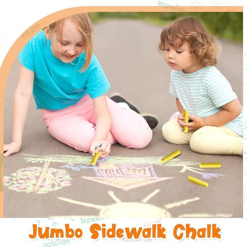 20 Pcs Sidewalk Chalks for Kids Non Toxic Jumbo Chalk for Party Gift Outdoor Art Classroom Play Painting (Black and White) in Kuwait