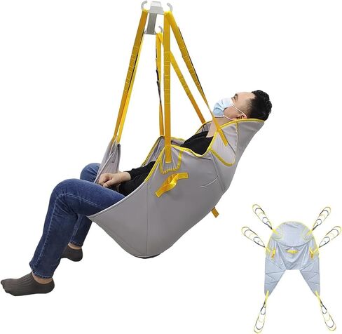 Hoyer Lift Sling - Patient Lift Slings for Home Use, U Shape Divided Leg Sling with Head Support for Safe and Easy Patient Transfer, Patient Lift Sling, Hoyer Sling, Lifts - Supports up to 500 lbs in Saudi Arabia