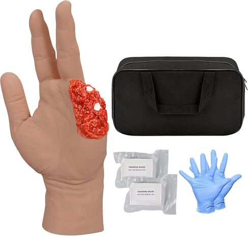 Wound Packing Hand Trainer, Trauma Hand Kit for Wound Care Demonstration Only, Wound Dressing Training Hand for Medical Education, Light Skin in Kuwait