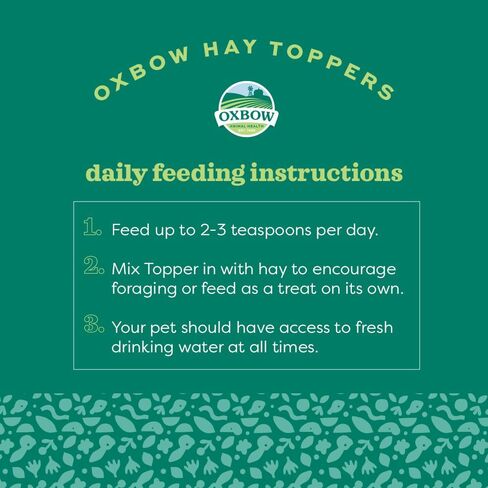 Oxbow Hay Toppers Meadow Blend, Herbivore Treats, Foraging Enrichment for Rabbits, Chinchillas, Guinea Pigs, and Other Small Herbivores, Timothy Hay Topper, Premium Feed Topper, 2oz in Kuwait