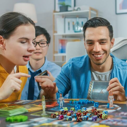 144 Pieces 12mm 6 Sided Mini Dice Set for School Classroom Table Games D6 Game Standard Dice with Portable Plastic Box for Bunco or Teaching Math Learning (Luminary Color) in Kuwait