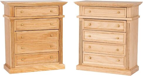 Waldosia 1:12 Scale Dollhouse Miniature Oak 5-Drawer Dresser (Finished) in Kuwait