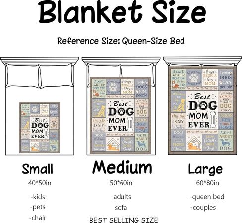 XALAZY Dog Mom Gifts for Women Blanket 50" X 60", Dog Mom Gifts for Dog Lovers& Owners, Best Dog Blanket Throw in Kuwait