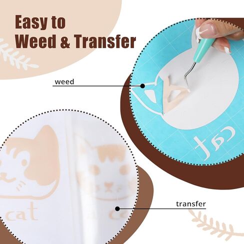 HTVRONT Skin Tone HTV Vinyl Bundle - 10 Pack 12" ×3FT Brown Heat Transfer Vinyl Rolls, Skin Tone Iron on Vinyl for T-Shirts, Beige HTV Bundle with 10 Assorted Colors in Kuwait