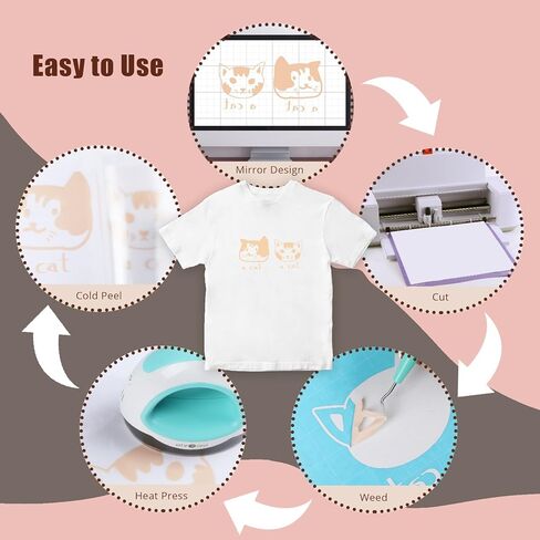 HTVRONT Skin Tone HTV Vinyl Bundle - 10 Pack 12" ×3FT Brown Heat Transfer Vinyl Rolls, Skin Tone Iron on Vinyl for T-Shirts, Beige HTV Bundle with 10 Assorted Colors in Kuwait