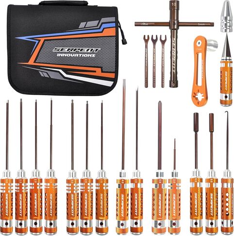 Serpent Toolset for Offroad (16pcs) RC Tool Kit RC Allen Wrench, RC Flat Head Screwdriver,RC Ball Driver HEX Wrench,Phillips Screwdriver, NUT Driver, TURNBUCKLE Wrench，Body Reamer，Toolset for EP in Saudi Arabia