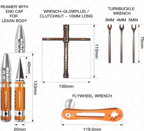 Serpent Toolset for Offroad (16pcs) RC Tool Kit RC Allen Wrench, RC Flat Head Screwdriver,RC Ball Driver HEX Wrench,Phillips Screwdriver, NUT Driver, TURNBUCKLE Wrench，Body Reamer，Toolset for EP in Saudi Arabia