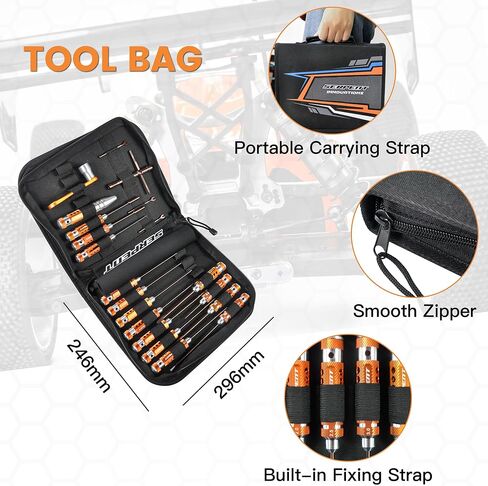 Serpent Toolset for Offroad (16pcs) RC Tool Kit RC Allen Wrench, RC Flat Head Screwdriver,RC Ball Driver HEX Wrench,Phillips Screwdriver, NUT Driver, TURNBUCKLE Wrench，Body Reamer，Toolset for EP in Saudi Arabia