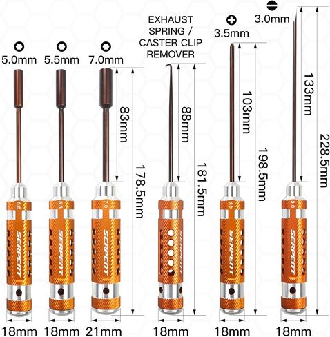 Serpent Toolset for Offroad (16pcs) RC Tool Kit RC Allen Wrench, RC Flat Head Screwdriver,RC Ball Driver HEX Wrench,Phillips Screwdriver, NUT Driver, TURNBUCKLE Wrench，Body Reamer，Toolset for EP in Saudi Arabia