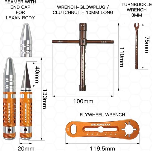 Serpent Toolset for Offroad (16pcs) RC Tool Kit RC Allen Wrench, RC Flat Head Screwdriver,RC Ball Driver HEX Wrench,Phillips Screwdriver, NUT Driver, TURNBUCKLE Wrench，Body Reamer，Toolset for EP in Saudi Arabia