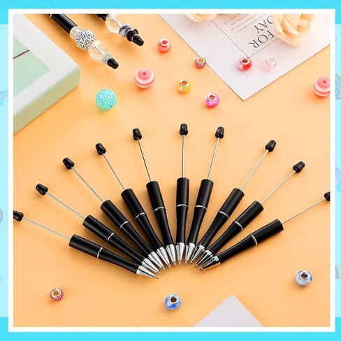 20 PCS Abes Abels ، قلم حبة بلاستيكي ملون ، حبر أسود أقل من عبوات إضافية لتقديم هدايا للأطفال والطلاب ، اللوازم المدرسية المكتبية (الذهب الأسود) in Saudi Arabia
