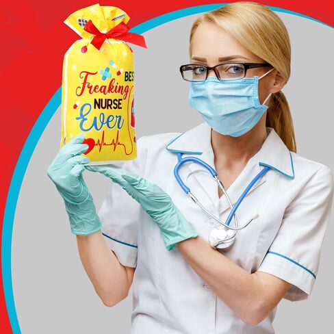 تيامون 60 PCS ممرضات الأكياس الهدايا شكرا لك ممرضة جيدة حقائب التمريض الحلوى الأكياس الأكياس ممرضة حقائب الهدايا البلاستيكية يوم الممرضة الوطنية معالجة الحقائب الشكر لحزب الممرضة يوم الممرضات الوطنية in Saudi Arabia