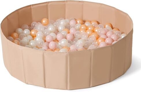 TRENDPLAY Ball Pit for Toddlers Babies Children Collapsible Ball Pits Play Tent, Crawl Playpen Ball Pool Playhouse Playpen with Storage Bag, for Boys Girls Birthday, Beige in Kuwait