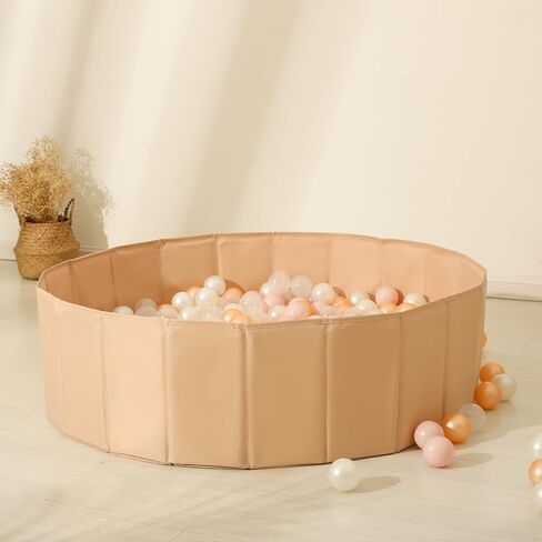 TRENDPLAY Ball Pit for Toddlers Babies Children Collapsible Ball Pits Play Tent, Crawl Playpen Ball Pool Playhouse Playpen with Storage Bag, for Boys Girls Birthday, Beige in Kuwait