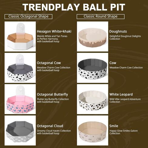 TRENDPLAY Ball Pit for Toddlers Babies Children Collapsible Ball Pits Play Tent, Crawl Playpen Ball Pool Playhouse Playpen with Storage Bag, for Boys Girls Birthday, Beige in Kuwait