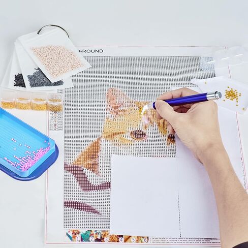 Diamond Art Accessories,DIY Diamond Paintings Accessories and Tools Kit with Diamond Paintings Pen with Light,Storage Box,Wax,Trays,Mat,Release Paper for Adult Beginner (Purple) in Saudi Arabia