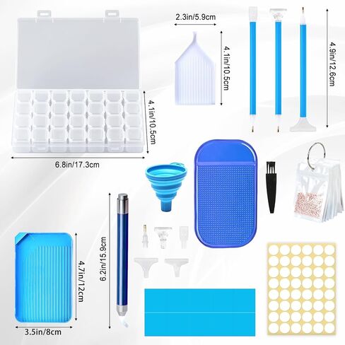 Diamond Art Accessories,DIY Diamond Paintings Accessories and Tools Kit with Diamond Paintings Pen with Light,Storage Box,Wax,Trays,Mat,Release Paper for Adult Beginner (Purple) in Saudi Arabia