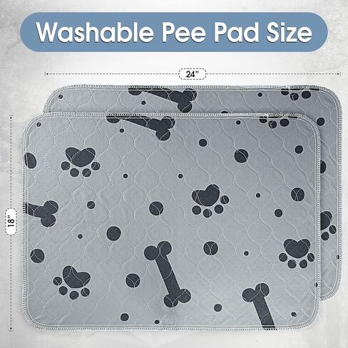 Washable Pee Pads for Dogs - 2 Pack Large 36"x41" Reusable Puppy Pads, Waterproof Potty Mats with High Absorbency & Anti-Slip Bottom for Pet Training in Saudi Arabia