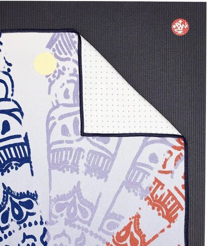 Manduka Yogitoes Yoga Mat Towel - Lightweight, Quick Drying Microfiber, Non Slip Skidless Technology, Use in Hot Yoga, Vinyasa and Power, 71" x 24", Midnight in Kuwait