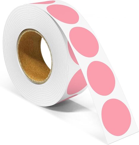 1 Inch Round Color Coding Labels, 1000 PCS Per Roll Removable Color Coding Dot Stickers, Round Color Dot Labels for Organizing, Filing, and Storage (Pink) in Kuwait