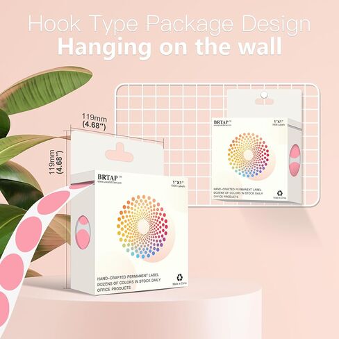 1 Inch Round Color Coding Labels, 1000 PCS Per Roll Removable Color Coding Dot Stickers, Round Color Dot Labels for Organizing, Filing, and Storage (Pink) in Kuwait