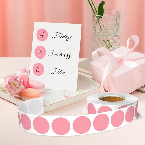 1 Inch Round Color Coding Labels, 1000 PCS Per Roll Removable Color Coding Dot Stickers, Round Color Dot Labels for Organizing, Filing, and Storage (Pink) in Kuwait