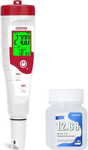 Pool Salt Tester pH Meter New Update Digital pH Tester Salinity Meter with Multiple Parameters Display for Pool Water Quality TDS EC Salt Meter for Saltwater Hot Tub&Spa Inground Pool Aquarium in Saudi Arabia