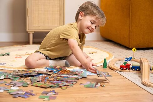 Crocodile Creek Above + Below 48-Piece Jigsaw Floor Puzzle - Fun Floor Puzzles for Kids Ages 4-8 - Dinosaur World - 27 x 20 inches Finished in Kuwait