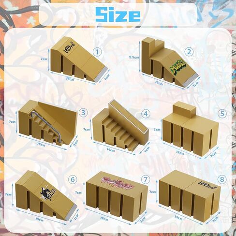 Finger Skateboards, Mini Fingerboard DIY set, Finger Toys Set, Fingerboard Ramp Set, Fingerboard Skate Set, Finger Skateboard Ramp Set, Finger Skatepark Kit, Kids’ Toy for Boys and Girls in Saudi Arabia
