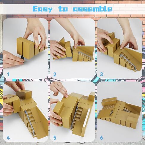 Finger Skateboards, Mini Fingerboard DIY set, Finger Toys Set, Fingerboard Ramp Set, Fingerboard Skate Set, Finger Skateboard Ramp Set, Finger Skatepark Kit, Kids’ Toy for Boys and Girls in Saudi Arabia