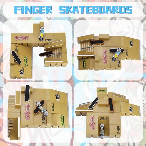 Finger Skateboards, Mini Fingerboard DIY set, Finger Toys Set, Fingerboard Ramp Set, Fingerboard Skate Set, Finger Skateboard Ramp Set, Finger Skatepark Kit, Kids’ Toy for Boys and Girls in Saudi Arabia