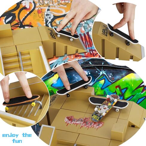 Finger Skateboards, Mini Fingerboard DIY set, Finger Toys Set, Fingerboard Ramp Set, Fingerboard Skate Set, Finger Skateboard Ramp Set, Finger Skatepark Kit, Kids’ Toy for Boys and Girls in Saudi Arabia