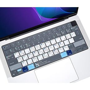 Keyboard Cover with MAC OS Shortcut Hot Keys for Apple MacBook Neo 13 / Pro 14 inch A3426 A3427 A3434 A3112 A3401 A3185/ Pro 16 A3428 A3429 A3403 M5 M4 M3 M2,MacBook Air 13.6" 15.3" Skin-Blue&White in Saudi Arabia