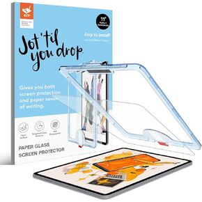 KCT Paperfeel Tempered Glass Screen Protector Compatible with iPad Pro 11 inch (2022&2021&2020&2018) / iPad Air 5th/4th (10.9 inch, 2022/2020) Draw as Paper with Matte surface, EZ Kit
